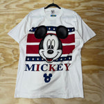 Vintage y2k mickey mouse 1990s american flag disney t-shirt