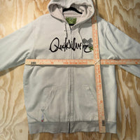 Vintage Y2K Quiksilver zip up fleece lined embroider hoodie