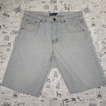 36x32 - Vintage Y2K royal blue super washed out faded jorts