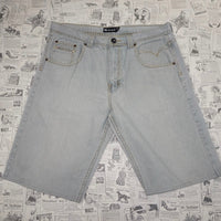 36x32 - Vintage Y2K royal blue super washed out faded jorts
