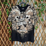 Vintage Y2K 7.62 grunge skull army military aop 00s t-shirt