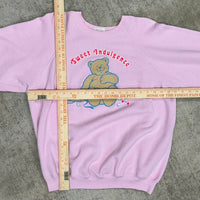 XL - Vintage 80s cute bear pink sweatshirt