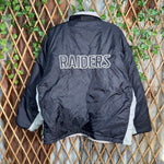 Vintage Y2K Oakland Raiders reversible zip up puffer jacket