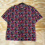 Vintage y2k buda bean brooklyn AOP fight button up t-shirt