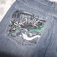 36 - Vintage Y2K Ecko UNLTD denim baggy 00s embroider jorts