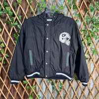Vintage Y2K Los Angeles Raiders helmet 90s puffer nfl jacket