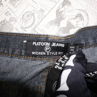 36 -Vintage Y2K platoon jeans baggy wide leg carpenter jorts