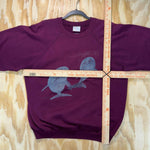 Vintage y2k maroon 1980s dolphins wildlife oceanic crewneck