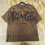 XL - Vintage y2k fringe grunge jumbo print 2000s brown t-shirt
