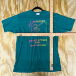 Vintage y2k i survived heart attack hill 1980s t-shirt