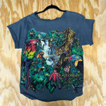 Vintage y2k cut off aop wraparound rainforest femme t-shirt