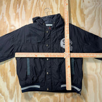 Vintage Y2K Los Angeles Raiders helmet 90s puffer nfl jacket