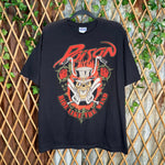 Vintage Y2K poison rock band 2000s flame motorcycle t-shirt