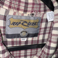 Vintage Y2K rip curl surf 1990s plaid polo button up t-shirt