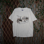 XL -Vintage Y2K voices of native America wolf tultex t-shirt