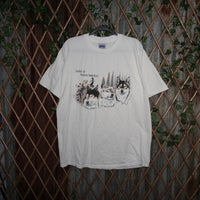 XL -Vintage Y2K voices of native America wolf tultex t-shirt