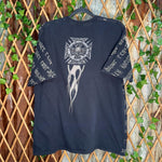 Vintage y2k united states army aop grunge skull 2000 t-shirt