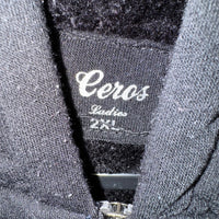 Vintage Y2K CEROS femme fur line 00s embroider zip up hoodie