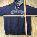 Vintage Y2K Seattle Seahawks raw hem embroider zip up hoodie