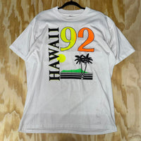 Vintage y2k hawaii spellout sunrise 1992 tourist t-shirt