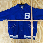Vintage 1990s brock jeans varsity jacket university "blue"