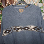 Large-VintageY2K St Johns Bay Aztec stripe fleece sweatshirt