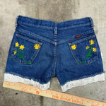 Small - Vintage y2k rustler flowers graphic 1990s femme denim shorts
