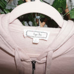 Small - hippie rose cropped long sleeve zip up femme hoodie
