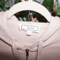 Small - hippie rose cropped long sleeve zip up femme hoodie