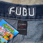 Vintage y2k fubu embroidered FB 2000s hip hop denim jorts