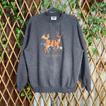 Vintage Y2K Ken Lake embroider nature deer 1990s sweatshirt