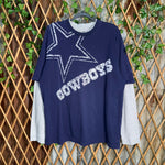 Vintage Y2K Dallas Cowboys NFL double layer thermal T-shirt