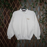 Medium-Vintage Y2K playboy embroider 1990s rugby sweatshirt
