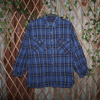Large - Vintage Y2K blackpacker plaid puffer flannel jacket