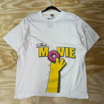 Vintage y2k simpsons movie film promo donut 2000s t-shirt