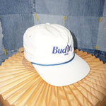 OSFA - Vintage 1990s embroidered bud dry beer promo rope hat