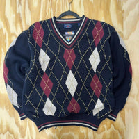 Vintage y2k regatta sport argyle 1990s golf knitted sweater