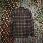 Large - Vintage Y2K Van Heusen plaid brown 1990s button up