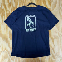 Vintage y2k silent but deadly 2000s skull fart funny t-shirt