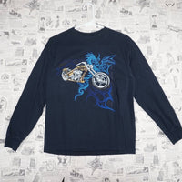 Large - Vintage / Y2K long sleeve tribal dragon motorcycle