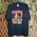 Vintage y2k bear whiz beer biker brew 1990 motorcycle tshirt