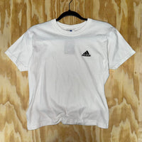 Vintage y2k adidas white baby tee 2000s embroidered t-shirt