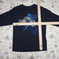 Large - Vintage / Y2K long sleeve tribal dragon motorcycle
