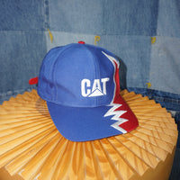 Vintage Y2K CAT caterpillar zig sawtooth embroider 1990s hat