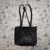 OSFA - black essential pocket cargo style shoulder bag purse
