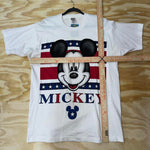 Vintage y2k mickey mouse 1990s american flag disney t-shirt