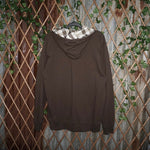 Large-Vintage Y2K quiksilver plaid embroider surf 00s hoodie