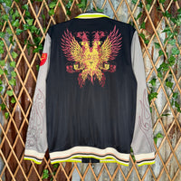 Vintage Y2K dragonfly grunge 00s flame zip up track jacket