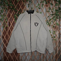 XL-Vintage Oakland Raiders embroider reversible 1990s jacket
