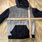 Vintage Y2K hybrid 2000s grunge skull plaid zip up hoodie